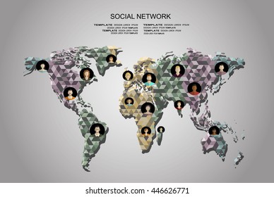 Global social network abstract scheme.
