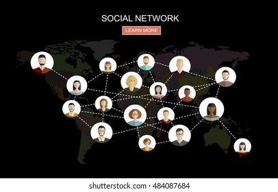 Global social network abstract scheme.