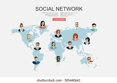 Global social network abstract scheme.