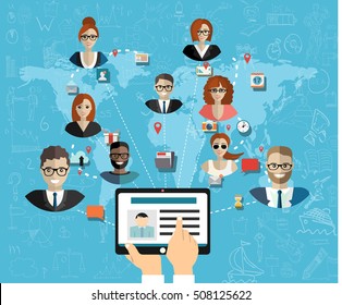 Global social network abstract scheme.