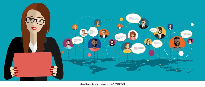 Global social network abstract scheme.