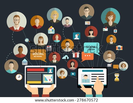 Global social network abstract scheme.