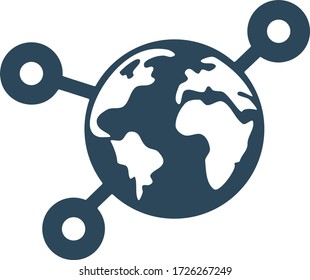 Global social network icon. Connections sign.