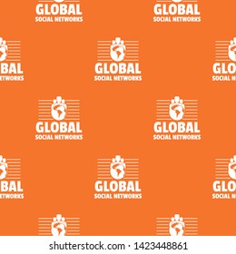 Global social networks pattern vector orange for any web design best