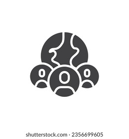 Global society vector icon. filled flat sign for mobile concept and web design. Society and culture glyph icon. Symbol, logo illustration. Vector graphics