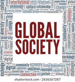 Global Society word cloud conceptual design isolated on white background.