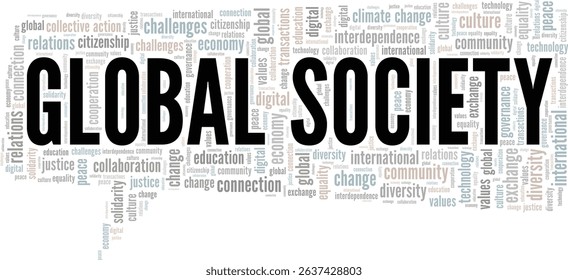 
Global Society word cloud conceptual design isolated on white background.