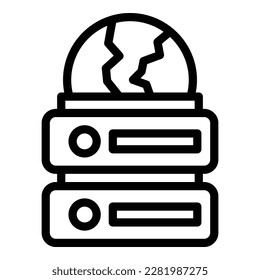Global software icon outline vector. App code. Data digital