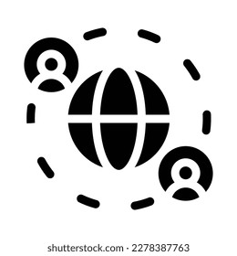 global solid icon illustration vector graphic
