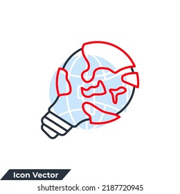 global solution icon logo vector illustration. light bulb and globe symbol template for graphic and web design collection