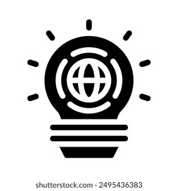icono de solución global con glifo de estilo