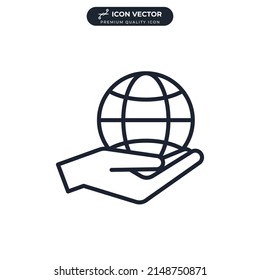 global solution icon symbol template for graphic and web design collection logo vector illustration