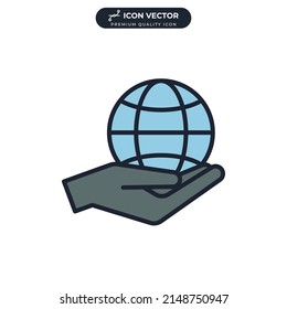 global solution icon symbol template for graphic and web design collection logo vector illustration