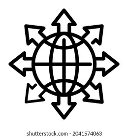 global solution outline design, SEO and web flat design for mobile concepts and web apps. Collection of modern infographic logo and pictogram.