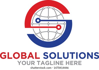 Global Solution Technology Letter S Logo