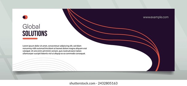 Global Solutionns Wave Line Banner Design
