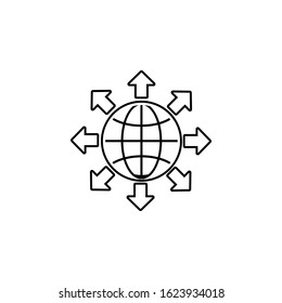 global solutions icon. Element of seo and development icon with name for mobile concept and web apps. Detailed global solutions icon can be used for web and mobile on white background