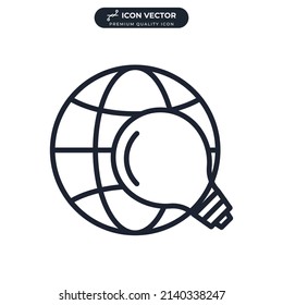 global solutions icon symbol template for graphic and web design collection logo vector illustration