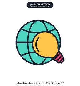 global solutions icon symbol template for graphic and web design collection logo vector illustration