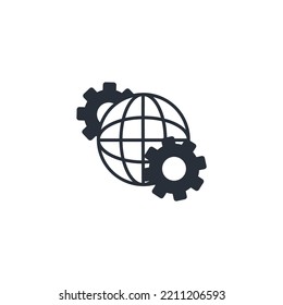 global solutions thin line icons. Vector illustration isolated on white. Editable stroke.