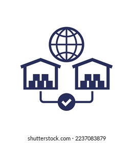 Global sourcing icon on white