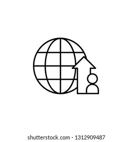 global spear icon. Element of social problem and refugee icon