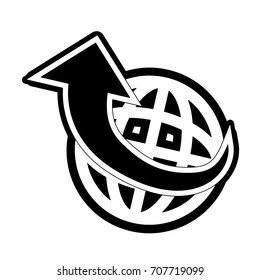 global sphere with arrow icon