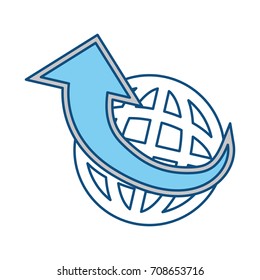 global sphere and arrow icon
