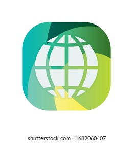Global sphere block flat style icon design, Communication internet connectivity web technology social media network and virtual theme Vector illustration
