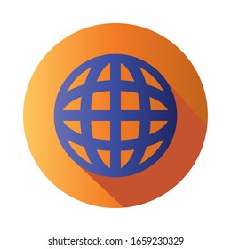 Global sphere block gradient style icon design, Communication internet connectivity web technology social media network and virtual theme Vector illustration