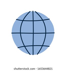 global sphere doodle line fill style icon design, Ornament sketch art drawing cute idea creative and decorative theme Vector illustration