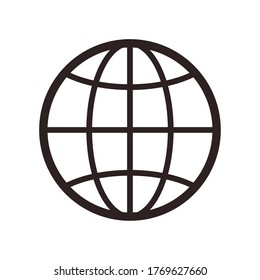 Esfera global diseño de iconos de estilo plano, conectividad a Internet de comunicación tecnología web red social y tema virtual Ilustración de vectores