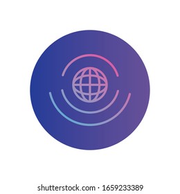 global sphere gradient style icon design, futuristic virtual technology modern innovation digital entertainment tech and simulation theme Vector illustration