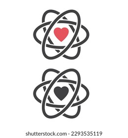 Global sphere and heart icon.