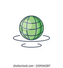 global sphere icon design, Digital technology communication social media internet web and wireless theme Vector illustration