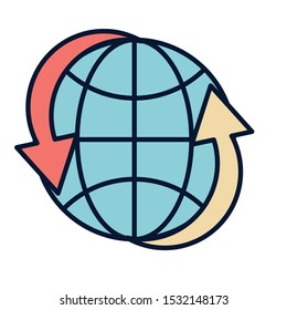 Global sphere icon design, World communication internet connectivity web technology and social media theme Vector illustration