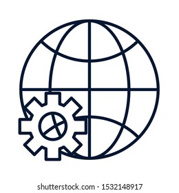 Global sphere icon design, World communication internet connectivity web technology and social media theme Vector illustration