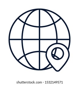 Global sphere icon design, World communication internet connectivity web technology and social media theme Vector illustration