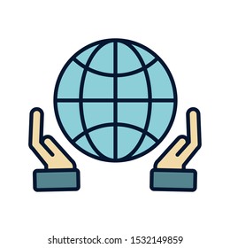 Global sphere icon design, World communication internet connectivity web technology and social media theme Vector illustration