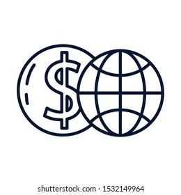 Global sphere icon design, World communication internet connectivity web technology and social media theme Vector illustration