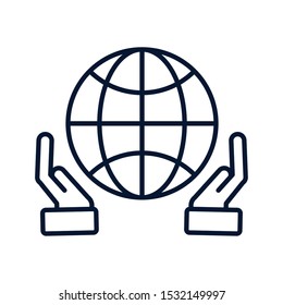 Global sphere icon design, World communication internet connectivity web technology and social media theme Vector illustration