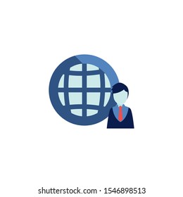 Global sphere icon design, World communication internet connectivity web technology and social media theme Vector illustration