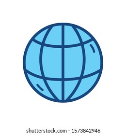 Global sphere icon design, World communication internet connectivity web technology and social media theme Vector illustration