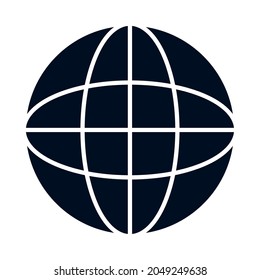 icono de esfera global sobre fondo blanco