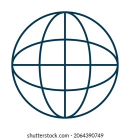 global sphere icon on white background