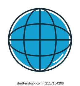 global sphere icon on white background