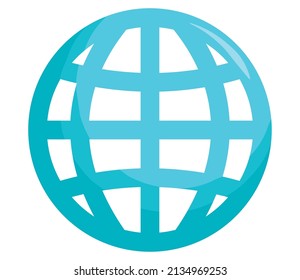 icono de esfera global sobre fondo blanco