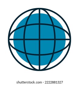Global sphere icon on white background