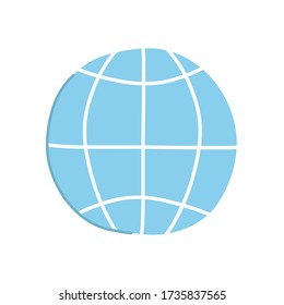 icono de esfera global sobre fondo blanco, estilo plano, ilustración vectorial