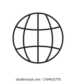 global sphere icon over white background, line style, vector illustration